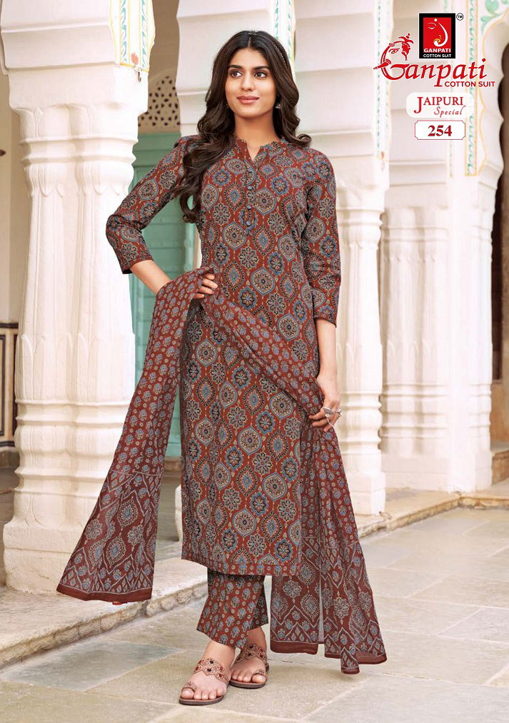 Jaipuri Special Vol 11 By Ganpati Printed Pure Cotton Dress Material Wholesalers In Delhi
